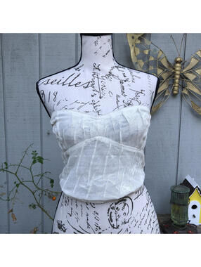 Free People Intimately All I Want Ivory Lace Corset Bustier Camisole Top Sz S